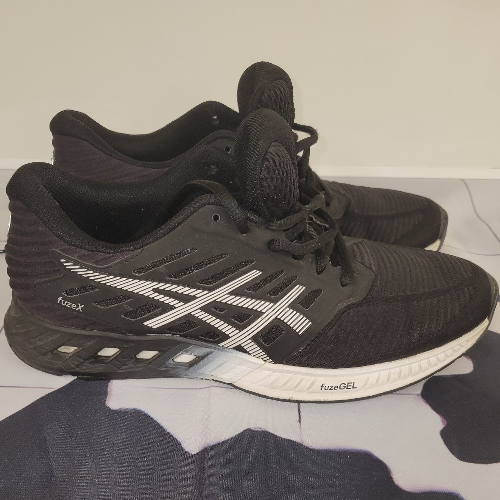 Asics Black Fuze Gel Men's Size 7 Running Activewear Walking Performance Shoes